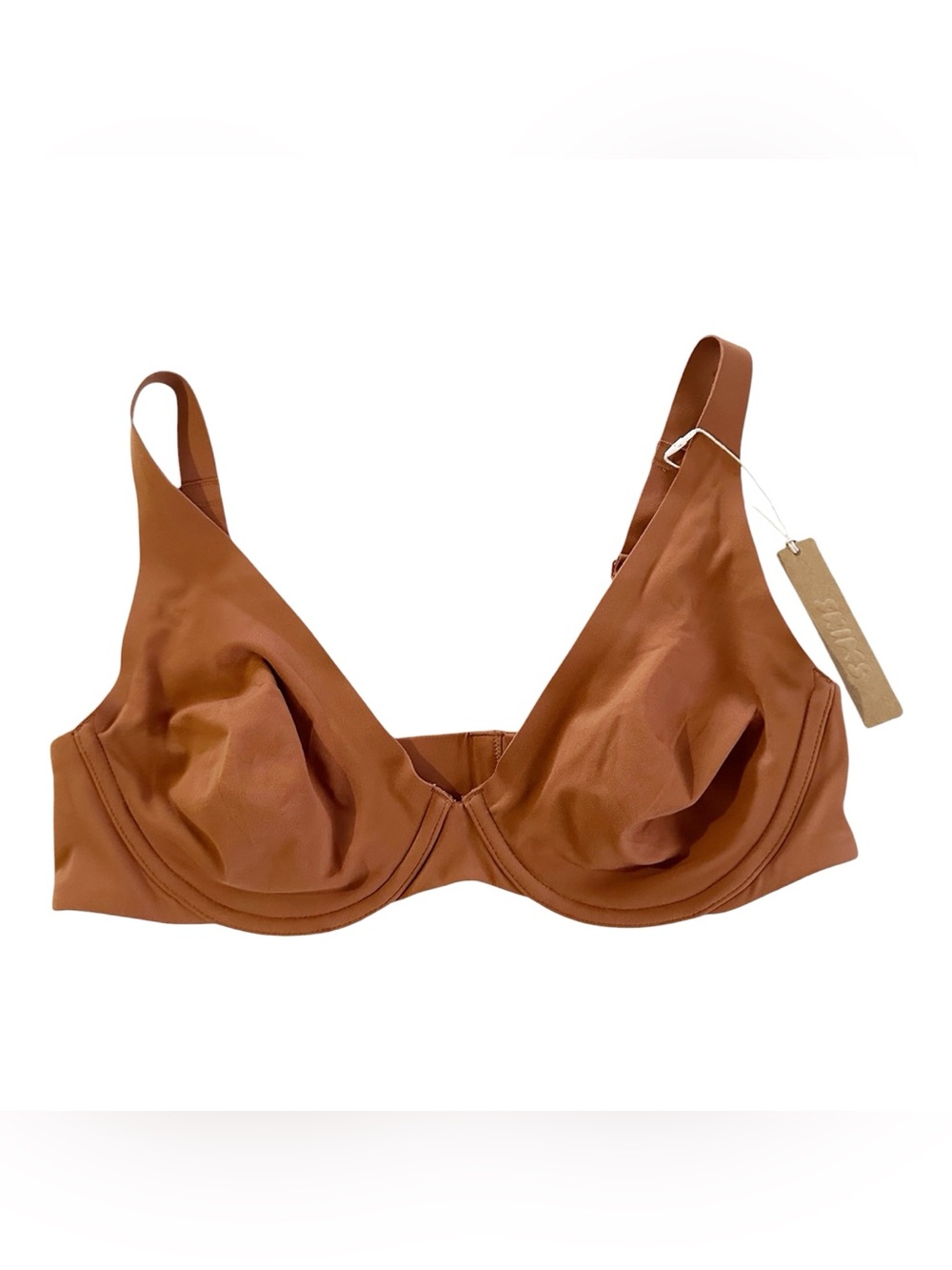 SKIMS Fits Everybody Unlined High Apex Bra BR-PLG•3210 Bronze Size 38C NWT